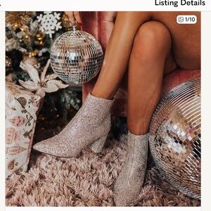 A New Day Silver Heeled Boots sparkle disco boots size 6.5